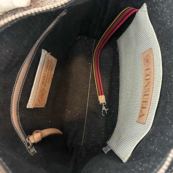 Consuela Hobo Brown and Tan Crossbody Bag with Leopard Print - Picture 3 of 4